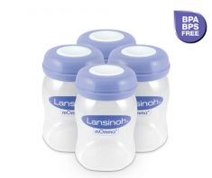 Lansinoh Plastic Milk Storage Bottles 4Pk