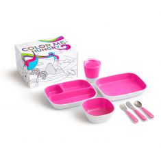Munchkin Colour Me Hungry Dinning Set Pink 7Pc