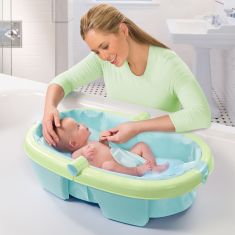 Summer Infant Newborn-To-Toddler Fold Away Baby Bath Green